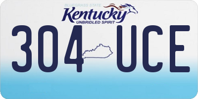 KY license plate 304UCE