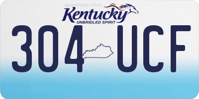 KY license plate 304UCF