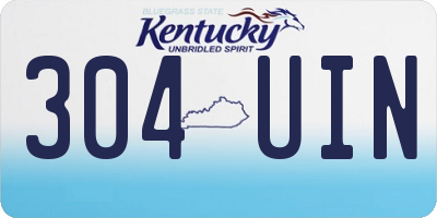 KY license plate 304UIN
