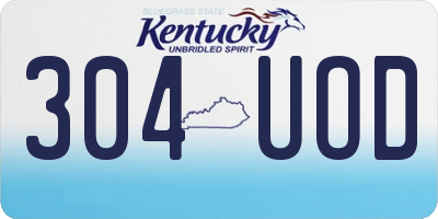 KY license plate 304UOD