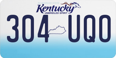 KY license plate 304UQO
