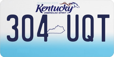 KY license plate 304UQT