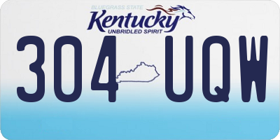 KY license plate 304UQW