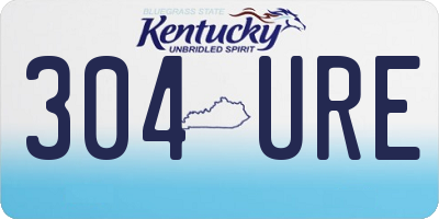 KY license plate 304URE