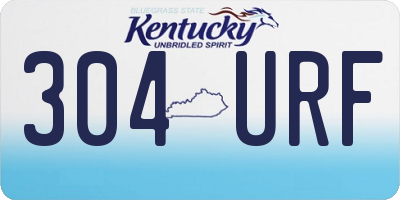 KY license plate 304URF