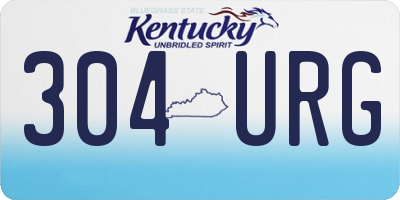 KY license plate 304URG