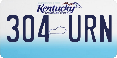 KY license plate 304URN