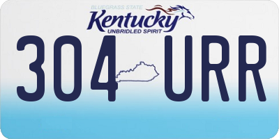 KY license plate 304URR