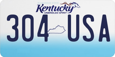 KY license plate 304USA