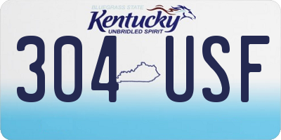 KY license plate 304USF