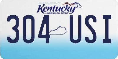 KY license plate 304USI