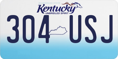 KY license plate 304USJ