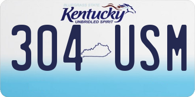 KY license plate 304USM