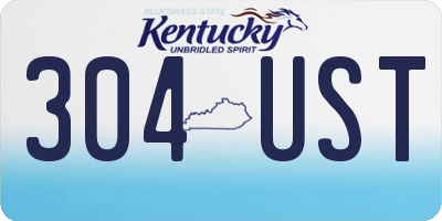 KY license plate 304UST