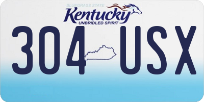KY license plate 304USX