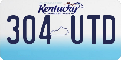 KY license plate 304UTD