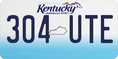 KY license plate 304UTE