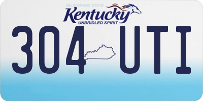 KY license plate 304UTI