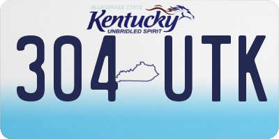 KY license plate 304UTK