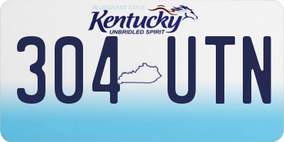 KY license plate 304UTN