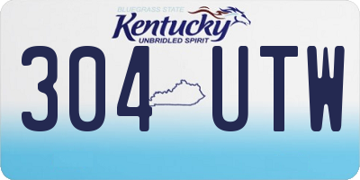 KY license plate 304UTW
