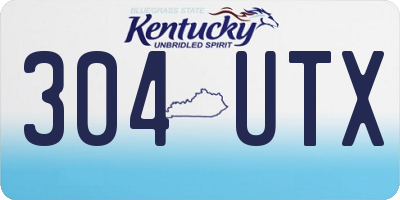 KY license plate 304UTX