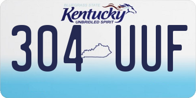 KY license plate 304UUF