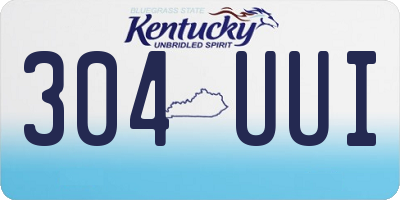 KY license plate 304UUI
