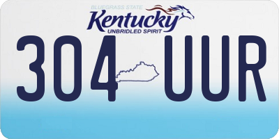 KY license plate 304UUR