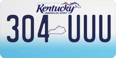KY license plate 304UUU