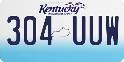 KY license plate 304UUW