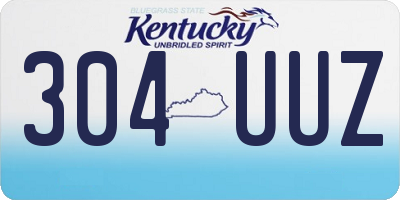 KY license plate 304UUZ