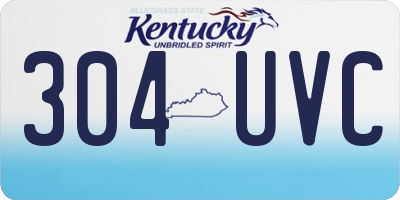 KY license plate 304UVC
