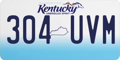 KY license plate 304UVM