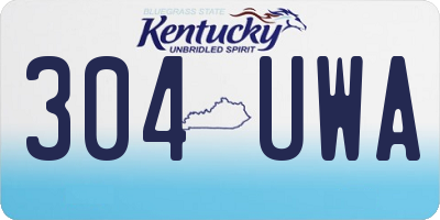 KY license plate 304UWA