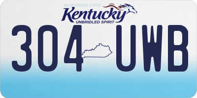 KY license plate 304UWB