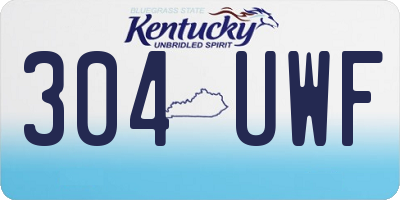 KY license plate 304UWF