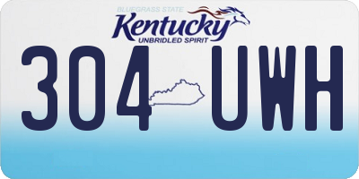 KY license plate 304UWH
