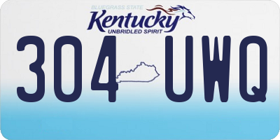 KY license plate 304UWQ