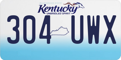 KY license plate 304UWX