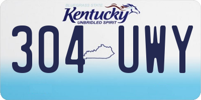 KY license plate 304UWY