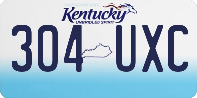 KY license plate 304UXC