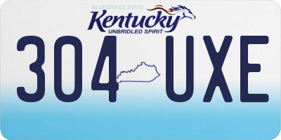 KY license plate 304UXE