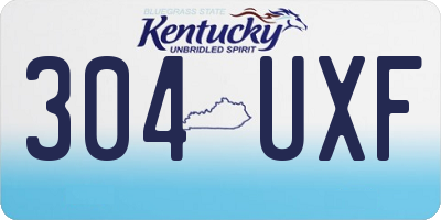 KY license plate 304UXF