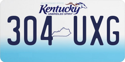 KY license plate 304UXG