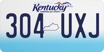 KY license plate 304UXJ
