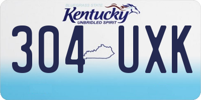 KY license plate 304UXK
