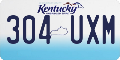KY license plate 304UXM