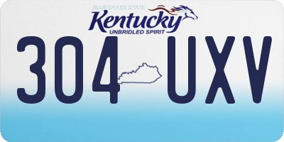 KY license plate 304UXV