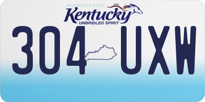 KY license plate 304UXW